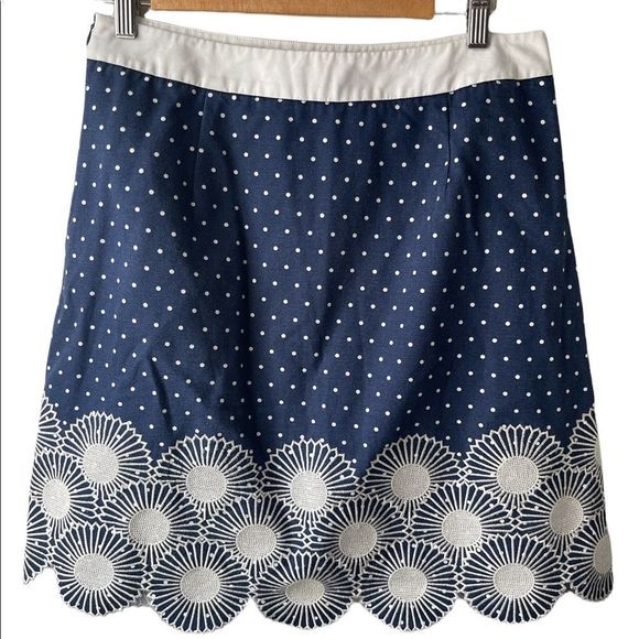 Boden Blue and White A-Line Skirt - Picture 6 of 14